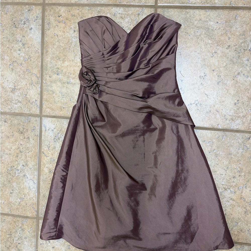 Impression Bridal Strapless Brown Dress